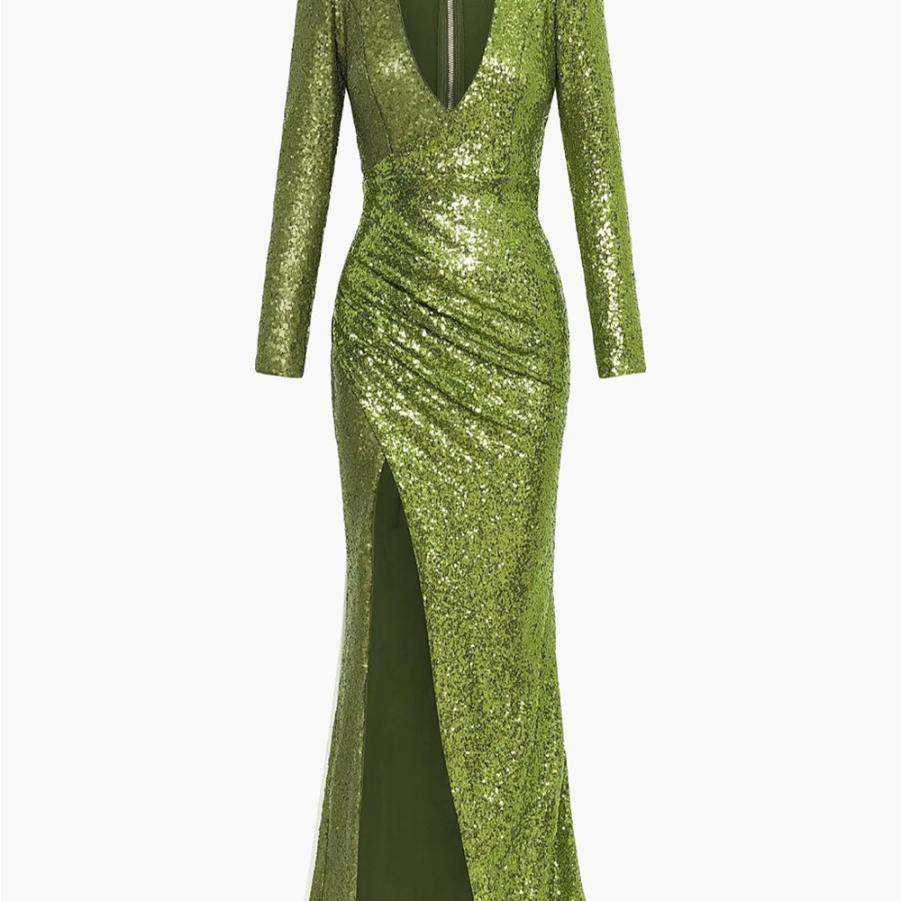 Zhivago Sparkling Green Long Sleeve Dress